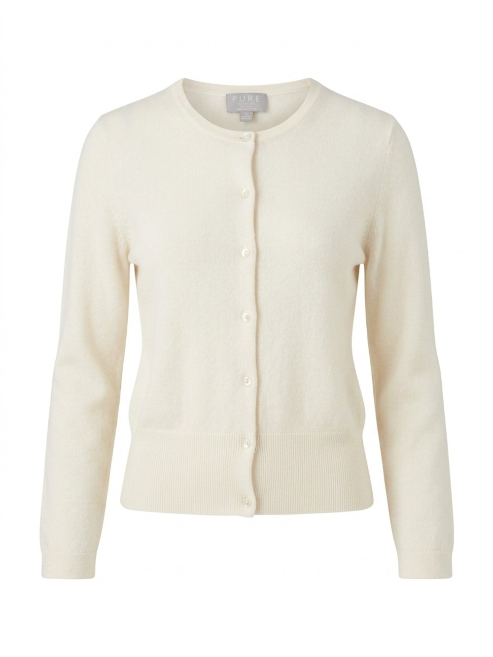 Pure Cream Button-Up Knit Cardigan